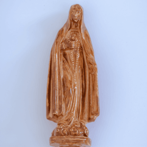 Ręcznie wykonana ceramiczna Maryjka w kolorze miedzianym